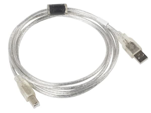Lanberg CA-USBA-12CC-0018-TR USB-kabel 1,8 m USB 2.0 USB B Transparent