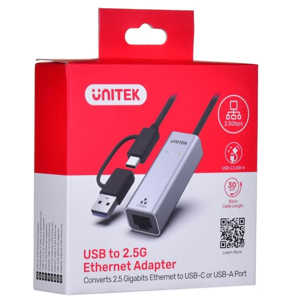UNITEK-ADAPTER USB-A/USB-C - RJ-45 2,5 GBIT, U1313C