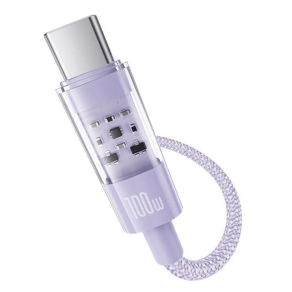 Baseus Gem USB C til USB C hurtigopladerkabel 1 m 100 W lilla