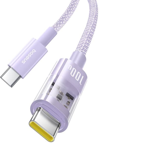 Baseus Gem USB C til USB C hurtigopladerkabel 1 m 100 W lilla