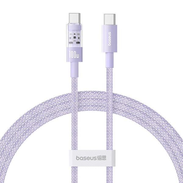 Baseus Gem USB C til USB C hurtigopladerkabel 1 m 100 W lilla