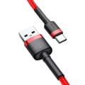 Miniatyrbillede 2 af 4: Baseus CATKLF-U09 mobiltelefonkabel Sort, Rød 3 m USB A USB C