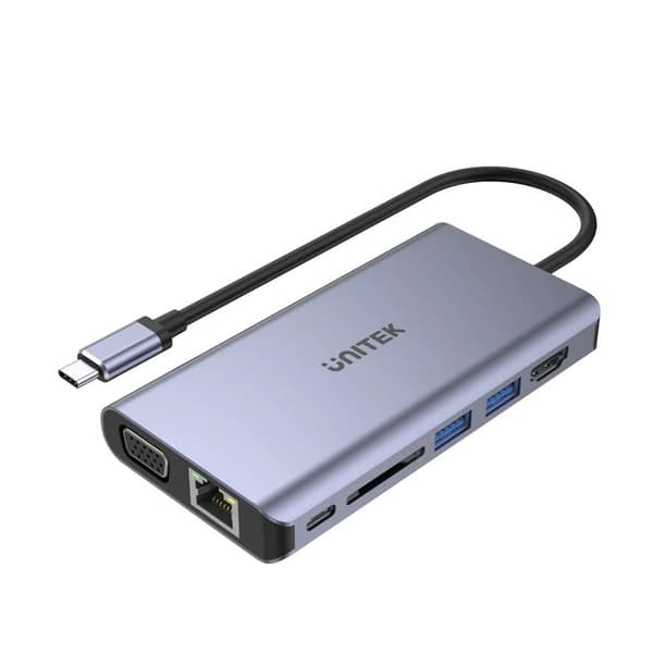 Unitek D1019B USB-C-hubb 8-i-1 USB-C 3.1, PD 100W, D1019B