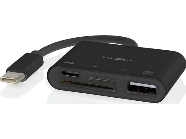 Nedis CCGB64780BK01, USB 2.0 Type-C, USB 2.0, USB Type-C, MicroSD (TransFlash), SD, lajittelu, Polyvinyylikloridi (PVC), DC