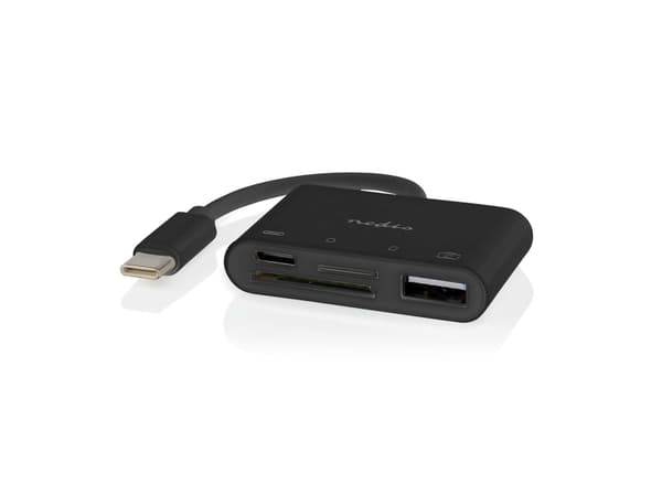 Nedis CCGB64780BK01, USB 2.0 Type-C, USB 2.0, USB Type-C, MicroSD (TransFlash), SD, lajittelu, Polyvinyylikloridi (PVC), DC