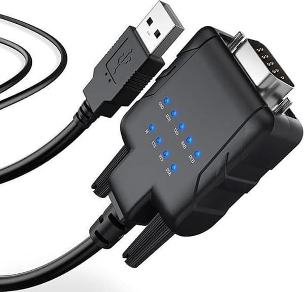 USB till seriekabel-adapter - USB232A-E-A - DB9 - 1m kabel - Kompatibel med Windows/macOS/Linux - 9 LEDar