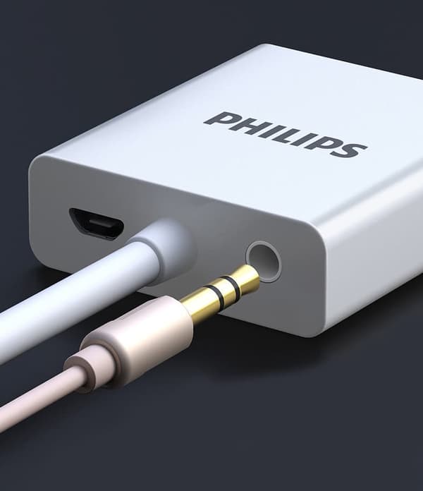 Philips HDMI til VGA-kabelkonverter med lyd-SWR1620 kabel til tilslutning af set-top-boks og projektionsskærm