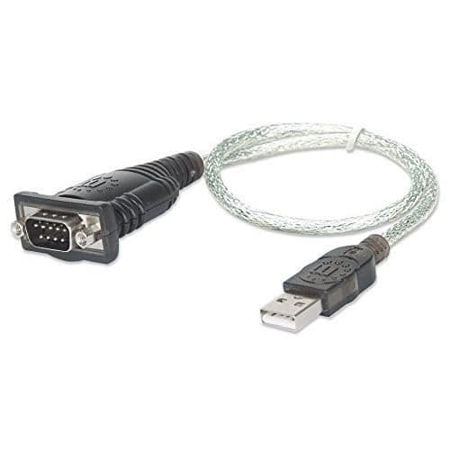 USB till seriell adapter - MANHATTAN - Modell FTDI FT232RL - 0,45 m - Hane/Hane - Silver