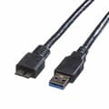 Miniatyrbild 1 av 3: Annan USB-kringutrustning Roline - 11028877 - USB 3.0-kabel, A M - Micro B M, 3.0m