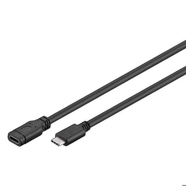 USB typ C 3.1 förlängningskabel - GOOBAY - 1 m - Svart - Energi och data - Kompatibel med MacBook