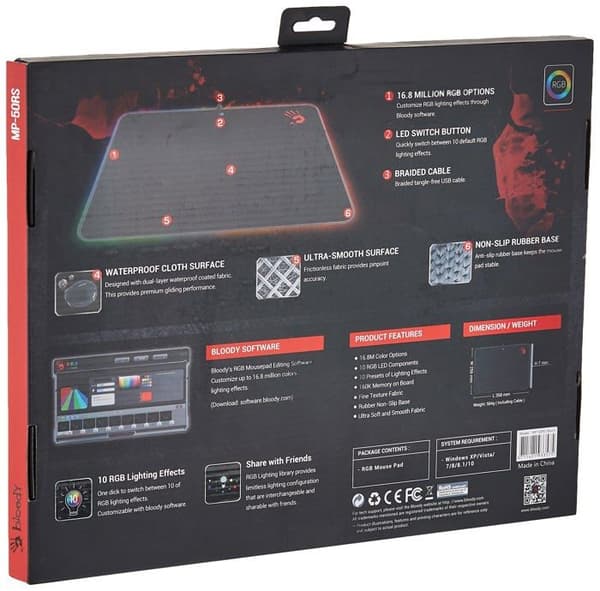 Andra A4tech usb-enheter - A4TPAD46015 - Blodig RGB-buffert ()