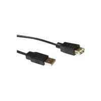 USB-förlängningskabel - INTRONICS - 3 m - Typ A (M) till Typ A (F) - Färg Svart