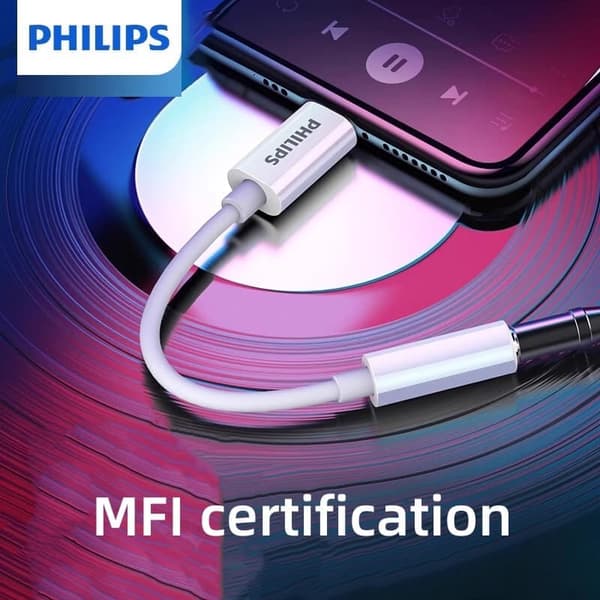 Philips Lightning til 3,5 mm hovedtelefonadapter til iPhone - OTG Audio Converter Cable SWR1504D