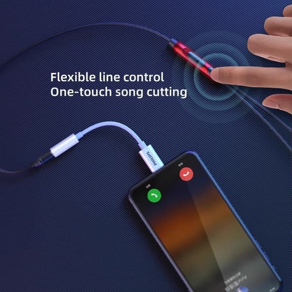 Philips Lightning til 3,5 mm hovedtelefonadapter til iPhone - OTG Audio Converter Cable SWR1504D