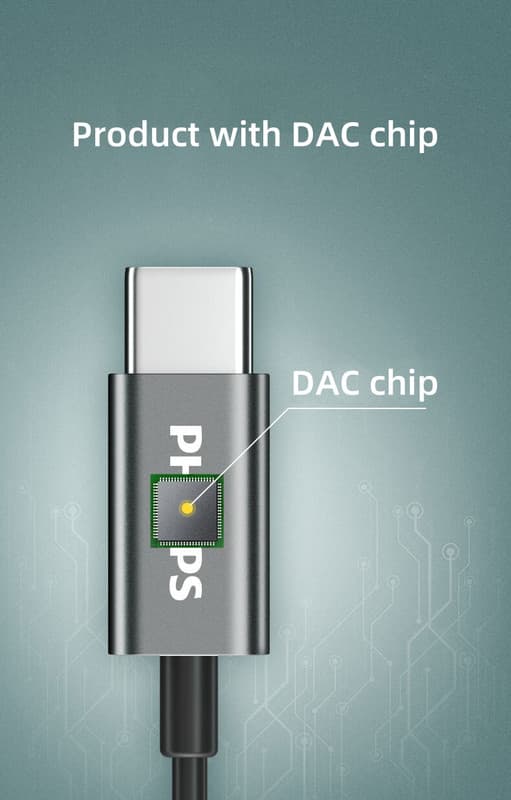 Philips USB-C til 3,5 mm lydadapter - Type-C hovedtelefonstikkonverter til Xiaomi, Huawei, iPad Pro - SWR1504H
