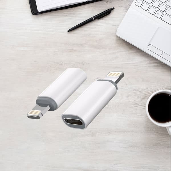 INF FA03 Apple Style Vit USB-A till USB-C Adapter 27W