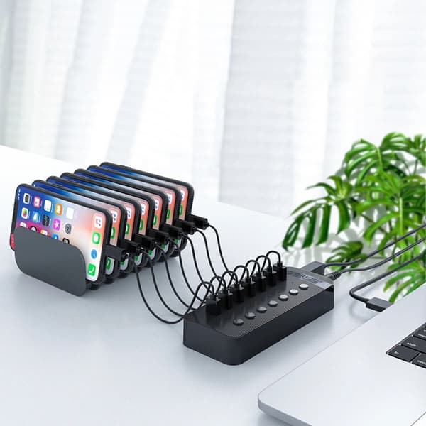 Orico Hubb 16xUSB-A 3.0 med Strömbrytare - Svart