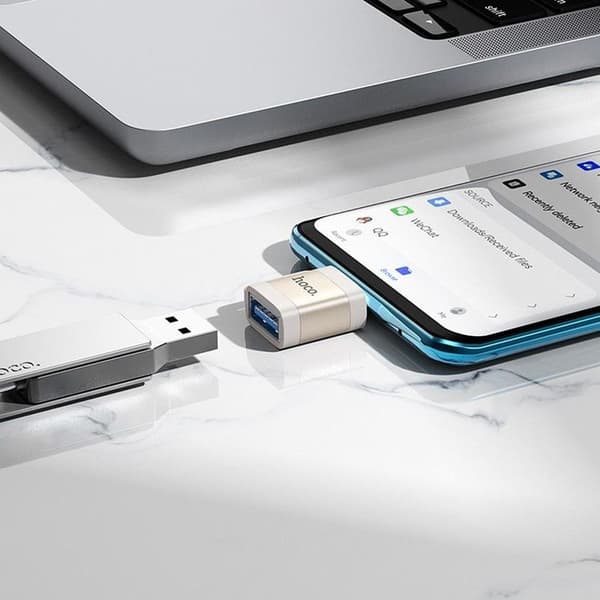 Hoco Adapter OTG USB-C Till USB-A 3A UA31C - Grå