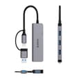 Miniatyrbild 2 av 2: Orico Hubb 3xUSB-A 2.0 1xUSB-A 3.0 - Grå