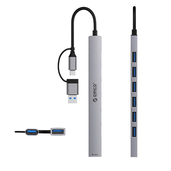 Orico Hubb 1xUSB-A 3.0 6xUSB-A 2.0 - Grå
