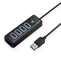 Miniatyrbild 1 av 5: Orico USB-A Hubb 4xUSB-A 3.0 15cm - Svart