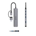 Miniatyrbild 2 av 2: Orico Hubb 4xUSB-A 2.0 1xUSB-A 3.0 2xUSB-C 2.0 - Grå