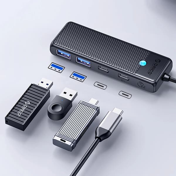Orico Hubb 2xUSB-A 3.0 2xUSB-C 3.0 - Svart