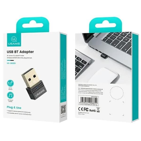 USAMS 5in1 Adapter Hubb USB-C, 2xUSB-A, TF, SD - Grå