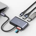 Miniatyrbild 4 av 6: USAMS 5in1 Adapter Hubb USB-C, 2xUSB-A, TF, SD - Grå