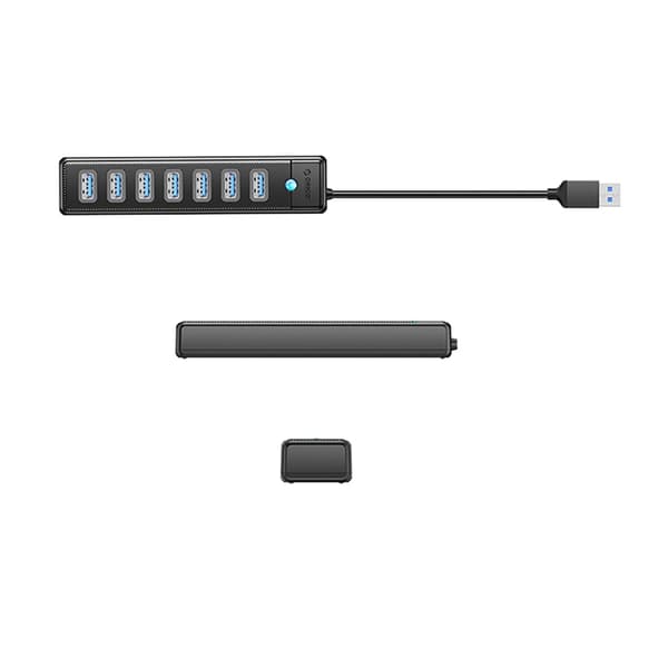 Orico Hubb 7xUSB-A 3.0 1xUSB-C 5V/3A 1m - Svart