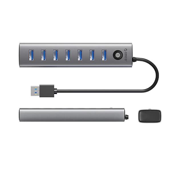 Orico Hubb 7xUSB-A 3.0 1xUSB-C 5V/3A 1m - Grå