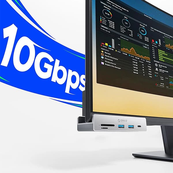 Orico Hubklämma-monterad 2xUSB-A 3.2, 1xUSB-C 3.2, 1xSD&TF