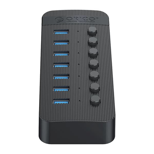 Orico Hubb 7xUSB-A 3.0 med Strömbrytare - Svart
