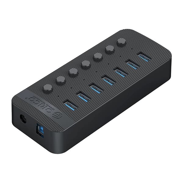 Orico Hubb 7xUSB-A 3.0 med Strömbrytare - Svart