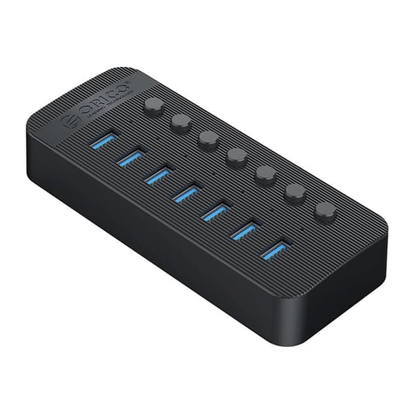 Orico Hubb 7xUSB-A 3.0 med Strömbrytare - Svart