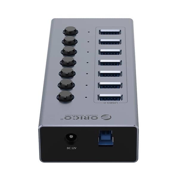 Orico Hubb 7xUSB-A 3.0 med Strömbrytare - Grå