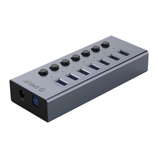 Orico Hubb 7xUSB-A 3.0 med Strömbrytare - Grå