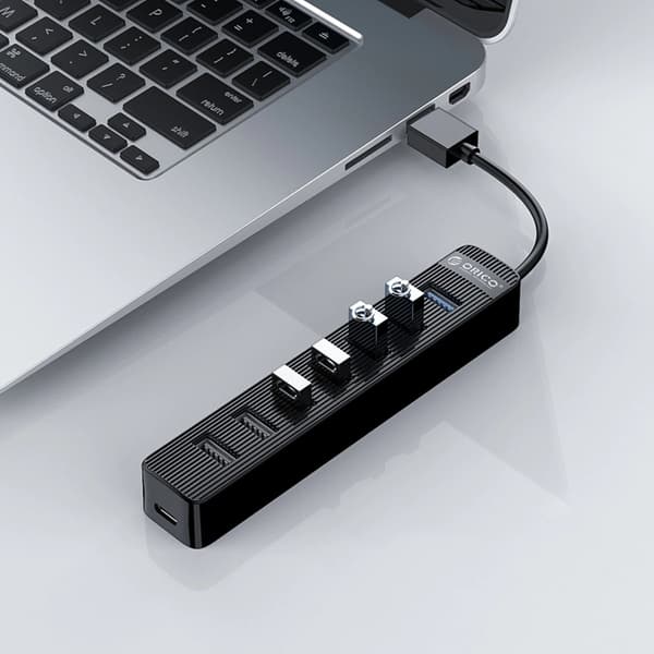 Orico Hubb 4xUSB-A 3.0 3xUSB-A 2.0 1xUSB-C 5V/3A - Svart