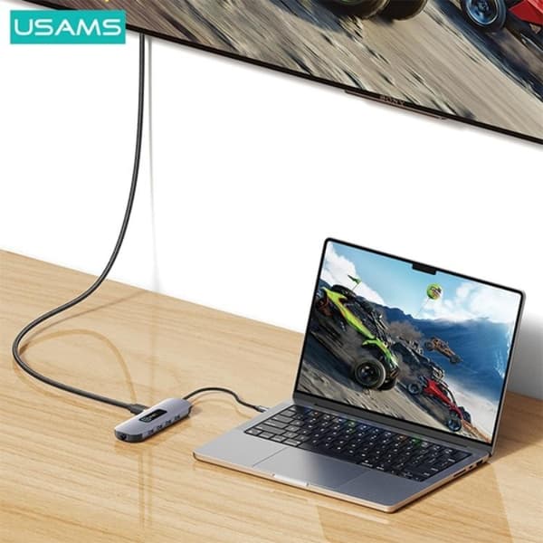 USAMS 10in1 Hubb 100W 3xUSB-A USB-C, HDMI, TF, SD, RJ45, VGA