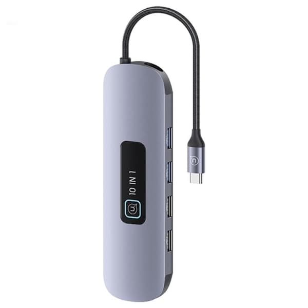 USAMS 10in1 Hubb 100W 3xUSB-A USB-C, HDMI, TF, SD, RJ45, VGA