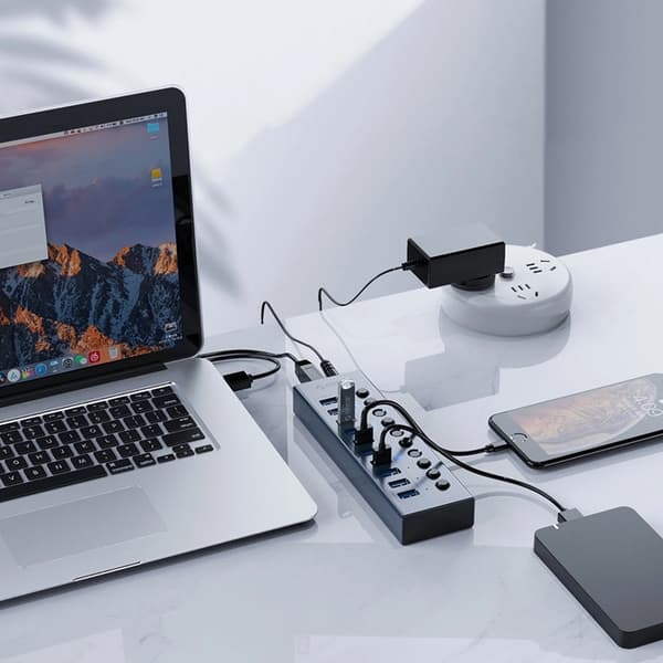 Orico Hubb 13xUSB-A 3.0 med Strömbrytare - Grå