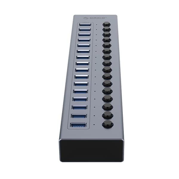 Orico Hubb 16xUSB-A 3.0 med Strömbrytare - Grå