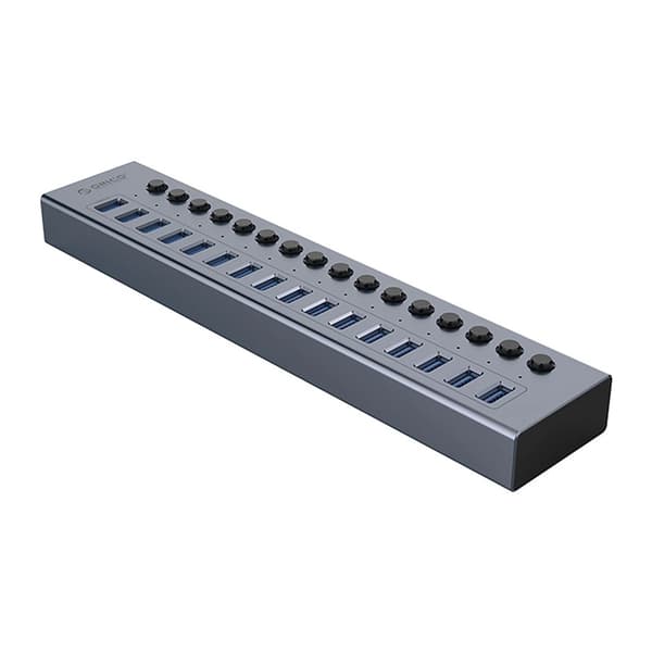 Orico Hubb 16xUSB-A 3.0 med Strömbrytare - Grå
