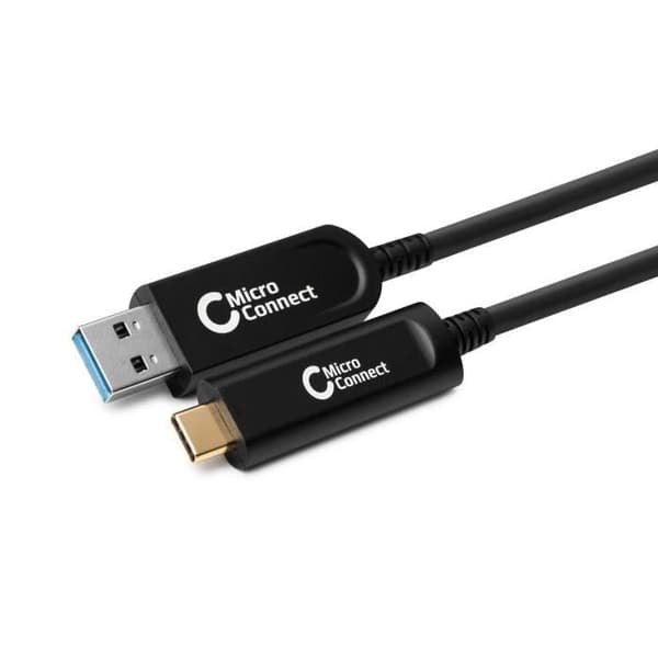 Optisk USB 3.2-kabel - MICRO CONNECT - MC-USB3.2CA20OP - 20M - Svart färg - Hög kvalitet