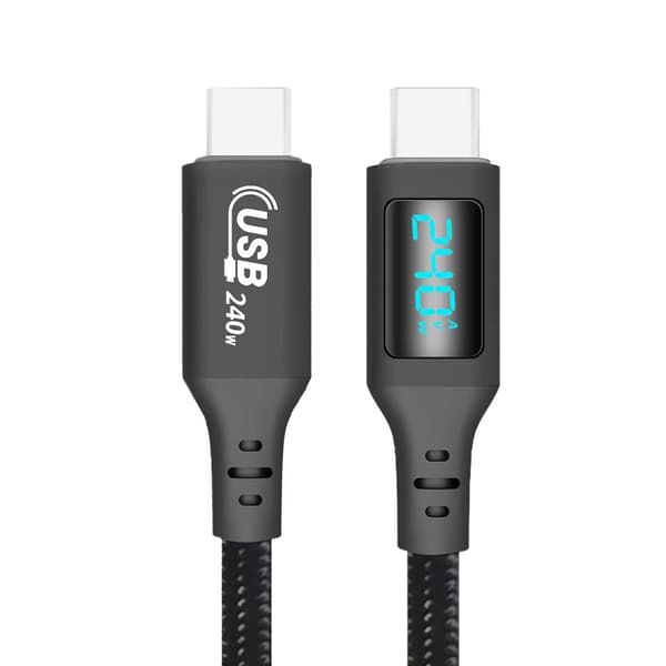 INF USB-C til USB-C-kabel: 240W, 480 Mbps dataoverføring  2 m