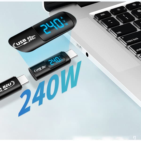 INF USB4 Digital Display Adapter: 240W, 40Gbps Dataoverførsel Blå
