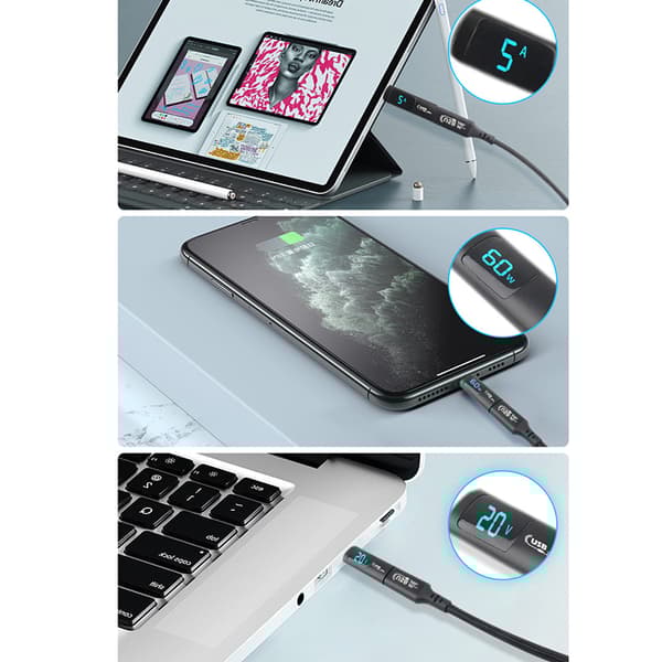 INF 240W USB 2.0 Digital Display Adapter Grå