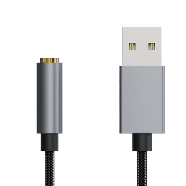 USB till 3,5 mm hörlursadapter HIFI-ljudkabel Datorljudkonverterare Stöd för linjekontroll