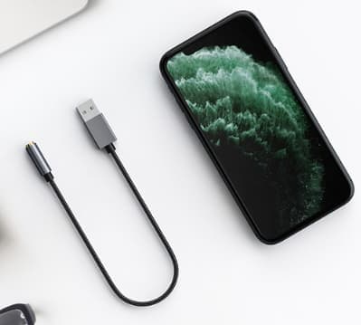 USB till 3,5 mm hörlursadapter HIFI-ljudkabel Datorljudkonverterare Stöd för linjekontroll