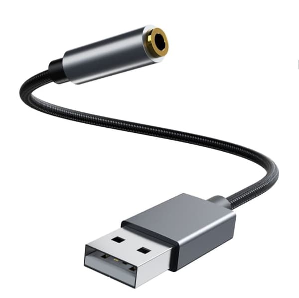 USB till 3,5 mm hörlursadapter HIFI-ljudkabel Datorljudkonverterare Stöd för linjekontroll